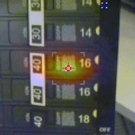Breaker image taken with a VT04 Visual IR Thermometer blended at 25% heatmap and 75% visual